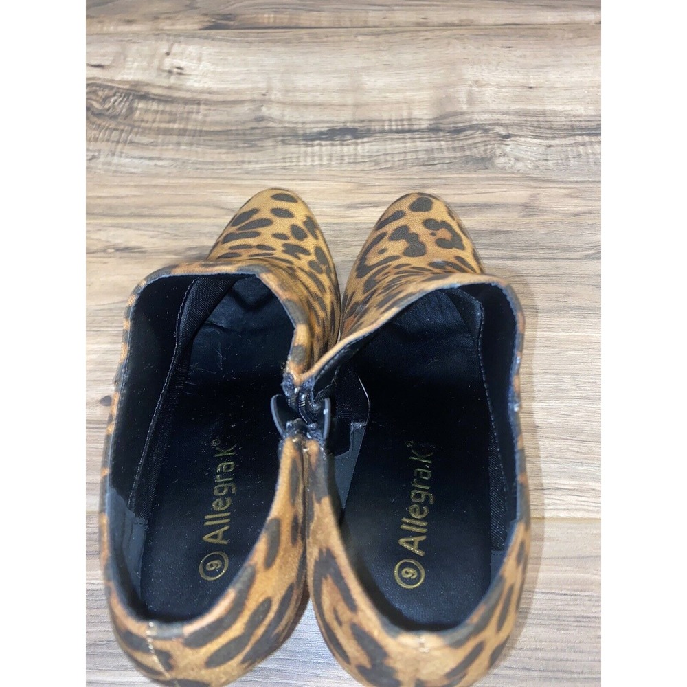 Allegra K Women's Platform Round Toe Chunky Heel Ankle Booties, Leopard,‎ Sz 9 - Picture 4 of 6